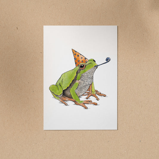 POSTKARTE | Frosch Fred - Party